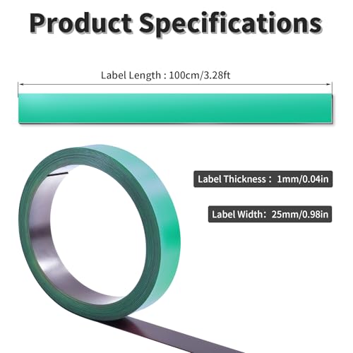 25mm x 1000mm Dry Erase Magnetic Strip, Green - size: 1m Green