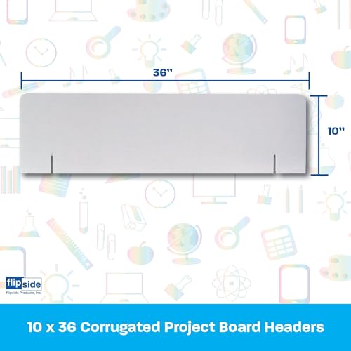 Flipside Products White Project Board Header, Presentation Header, Display, Trifold, Pack of 24