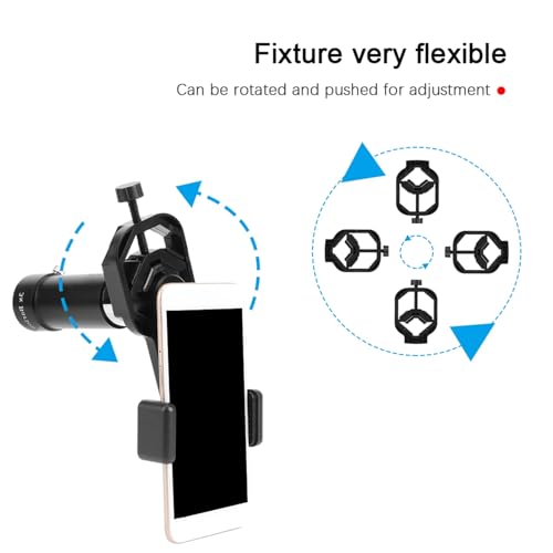 Plastic Phone Holder, Flexible Rotation for Binoculars, Monoculars, Telescopes, Support for Astronomical Photography