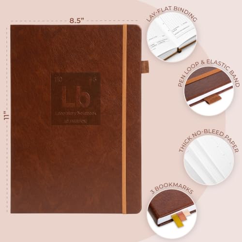 Clever Fox Laboratory Notebook, Lab Notebook, Chemistry Research, Brown - color: Brown