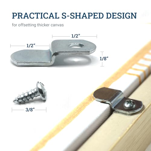 PHS Canvas Offset Clips, 1/8 to 1/2 in, 60 Piece Variety Pack with Screws