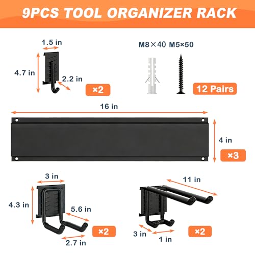 Ultrawall Garden Tool Organizer, 48 Inch Garage Tool Organizer Wall Mount