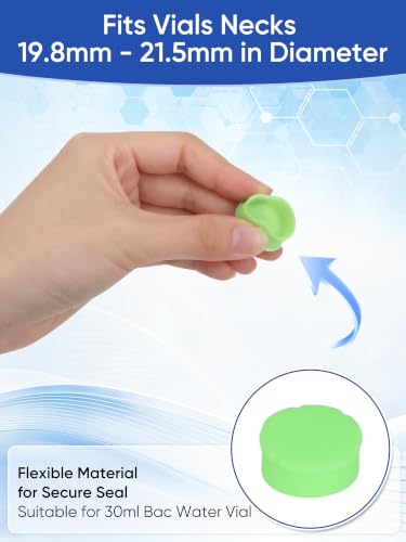 10Pack 10ml Vial Caps, Reusable Silicone Peptide Vial Caps, Green - color: 10pcs-20ml -Green