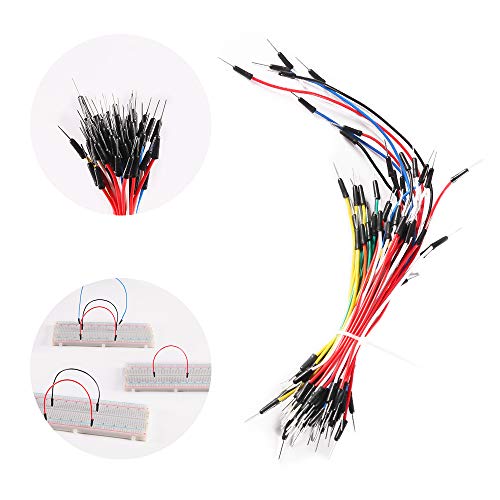 DORHEA 130pcs Solderless Flexible Breadboard Jumper Wires Cable Male to Male Compatible with Arduino Breadboard and Circuit Board (2 Pack) - color: 130pcs jumper wires