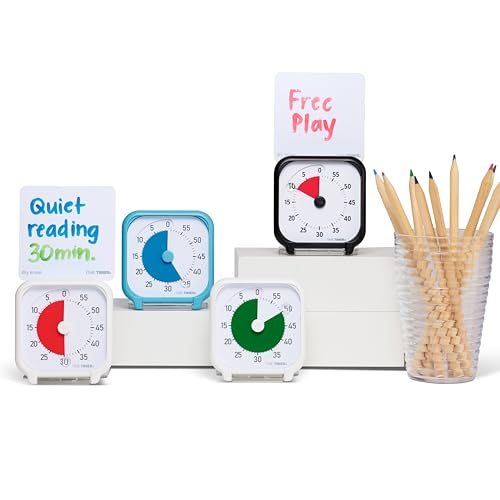 Time Timer 3 Inch Visual Timer – 60-Minute Quiet Portable Countdown Timer for Kids, Teachers, Students & Adults – Helps with Focus, Transitions, ADHD, Autism & Time Blindness – (Green & White) - color: White & Green