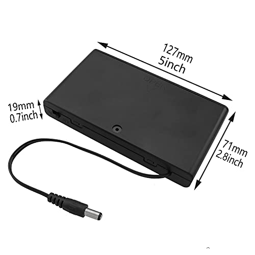 1PC Male Connector 8-Cell Battery Box Socket Connector, 8x1.5V 12V DC Battery Holder Case Box Male Connector with Wired ON/Off Switch