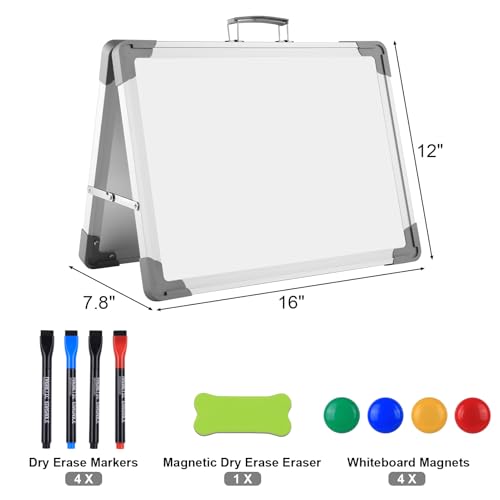 White Board Dry Erase 16" x 12" Magnetic Portable Foldable Whiteboard