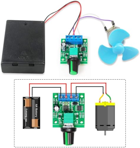Gebildet 2pcs PWM Low Voltage Motor Speed Controller DC 1.8V 3V 5V 6V 12V 2A 1803BK 1803B Adjustable Driver Switch with Speed Control Knob - style: 12V-5pin