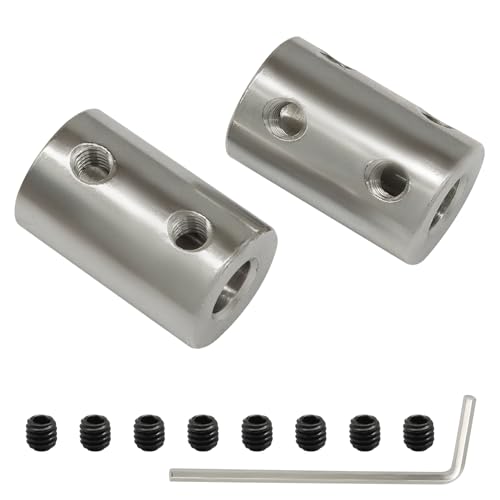 6mm to 6mm Bore Rigid Shaft Coupler, Shaft Coupling Connector - size: 6mm to 6mm