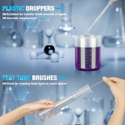 moveland Plastic Graduated Cylinders and Beakers for DIY and Science Lab