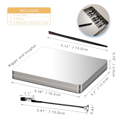 Metal Painting Stand Base Holder, 12 PCS Magnetic Bendable Alligator Clip - color: Silver, size: M