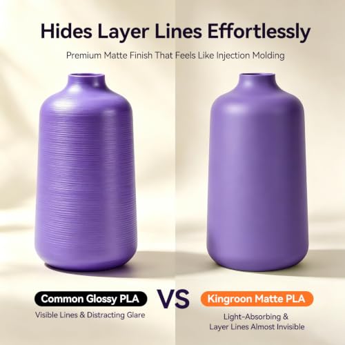 Kingroon Matte PLA Filament 1.75mm 3D Printer Filament Matte Filament 1kg Dimensional Accuracy +/- 0.02 mm (Matte Purple) - color: Matte Purple