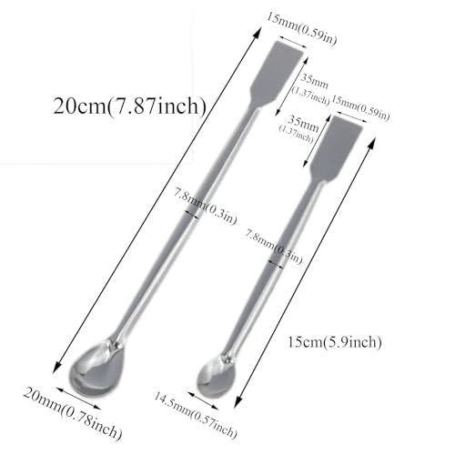 1 Set of Stainless Steel Micro Laboratory Sampling Spoon Spatula Spoon Combination Reagent Spoon Long Handle Micro Spoon Laboratory Supplies (Pack of 6)