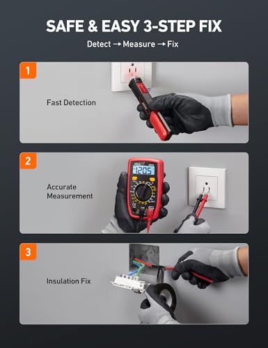 AstroAI Electrical Test Kit ETK1, Digital Multimeter, Non-Contact Voltage Tester & Screwdriver, Electrical Tape, an Ideal Set for Electricians, DIYers, Handymen - color: Multicolored-Test Kit