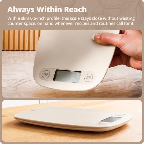 Greater Goods Food Scale, Slim & Compact Build, 1g Precision (Birch White) - color: Birch White