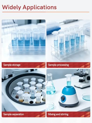 10ml Microcentrifuge Tubes 100PCS with Attached Lid Max.RCF 13000xg for Lab - size: 10ml