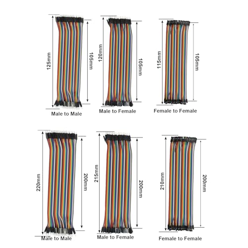240pcs Multicolored Dupont Wire Kit, 4 inch + 8 inch - size: 4 inch + 8 inch