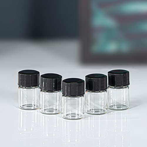 2ml Clear Small Glass Vials 100pcs with Screw Caps(100pcs) - color: Clear, size: 2ml 100pcs