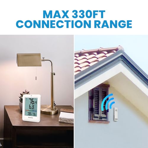 Newentor Indoor Outdoor Thermometer Wireless with 24H/48H/ALL-TIME High Low - color: White, size: with 2 sensor