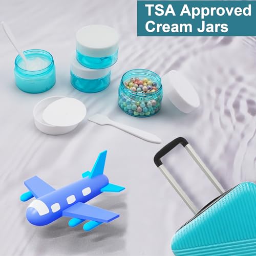 Cosywell Travel Containers for Toiletries 1 Oz 4 Pack Plastic Jars, Blue - color: E-1oz Blue