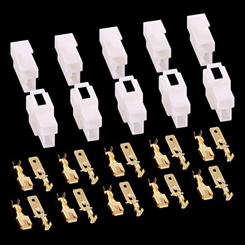Hilitchi 6.3MM Electrical Automotive Wire Connectors Male Female Socket Plug Terminal for Motorcycle Car (2P-30Sets) - color: 2P-30Sets