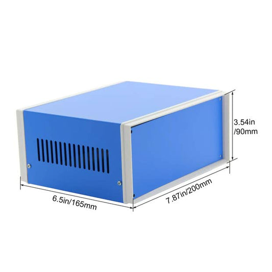 Fielect 7.87" x 6.50" x 3.54" Dustproof Electronic Junction Box Metal Enclosure Project Box for Electronic Projects Blue - size: 7.87" x 6.50" x 3.54"