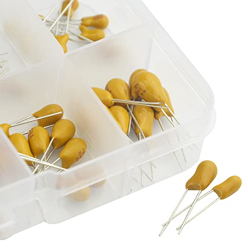 100Pcs 10Value 16V 1 uf - 100 uf Tantalum Capacitor Assorted Kit with A Plastic Box