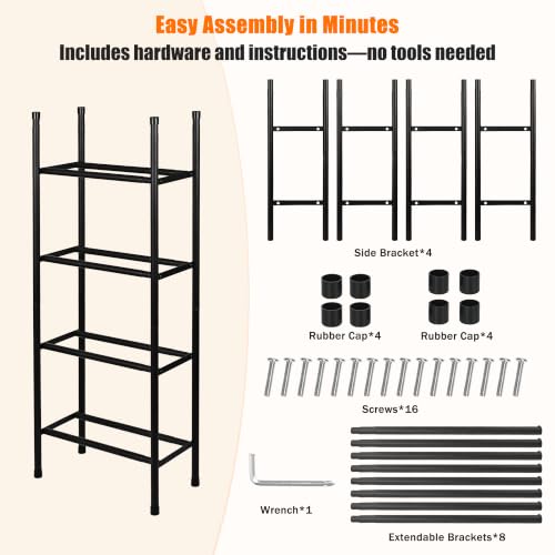 4-Tier 3D Printer Filament Storage Rack, Expandable Spool Organizer - size: 4-Tier