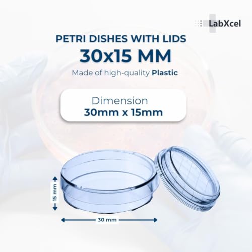 Petri Dishes 30x15mm with Vented Lids, 50 Pack - size: 30x15 mm with Vents