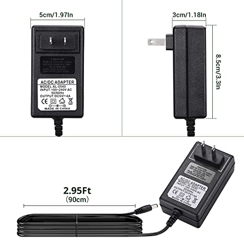 Facmogu 6 Pack 5V 4A AC to DC Power Supply Adapter, AC 100-240V Converter - size: 5V 4A - 6 Pack