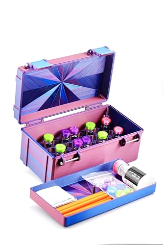 Vial Guard Storage Hard Case for 3ml, 5ml, 10ml, 30ml Vials, Secure Holder Multiple Sizes (Metalic, 50x3ml + Tray) - size: 50x3ml + Tray