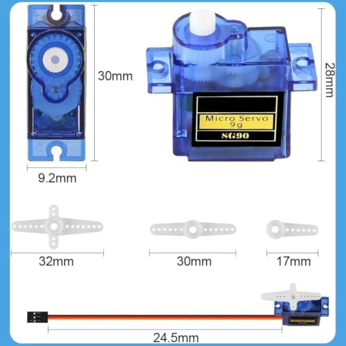 8PCS SG90 9G 360° Micro Servo Motor, 9g Metal Gear Digital Servo - color: SG90 9G 360°