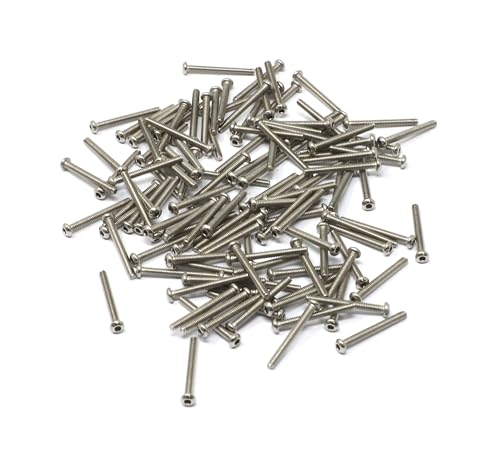 iexcell 100 Pcs M2 x 18mm Thread Pitch 0.4 mm Stainless Steel 304 Hex Socket Button Head Cap Screws Bolts Kit - size: M2 x 18mm