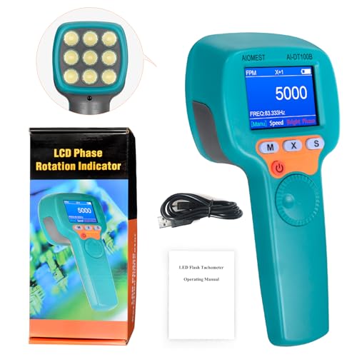LED Stroboscope 99,999 RPM/Hz, Strobe Light Tachometer w/Data Logging - color: green