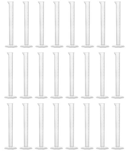 EISCO 24PK Graduated Cylinders, 10mL - Class B Tolerance - Octagonal Base - Polypropylene Plastic - Industrial Quality, Autoclavable