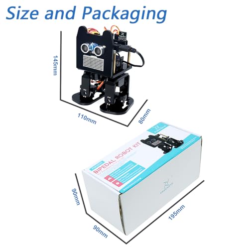 Freenove Bipedal Robot Kit for Raspberry Pi Pico (Not Included) (Compatible with Arduino IDE), LED Matrix Expressions, Obstacle Avoidance, Colorful Lights, Buzzer, Speaker, App - color: without Raspberry Pi Pico
