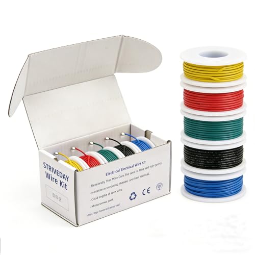 24 AWG Tinned Copper Electric Wire kit 24 Gauge Hook Up Wire 300V Cables Electronic Stranded PVC Cable Industries Electrics DIY box1 - color: Box-1, size: 24AWG