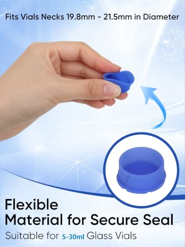 10Pack 5-10ml Vial Caps, 10-Color Reusable Silicone Peptide Vial Cap - color: 5ml Vial Caps - 10Pcs/10 Color