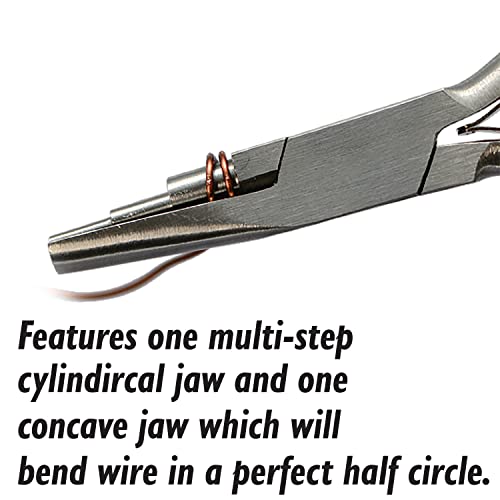The Beadsmith Concave (Hollow)/Round Nose Pliers, 6.25 inches (159mm), Steel Jaws with Double-Leaf Springs - style: Concave/Round Nose