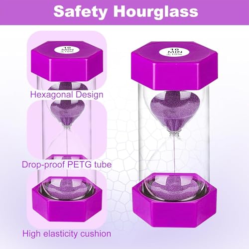 SuLiao Multicolor Hourglass Sand Timer Set for Adult, 1/3/5/10/30 Minutes, Safe and Durable, Perfect for Classroom, Games, Kitchen Decor - color: Multicolor, size: 1/3/5/10/30 Min