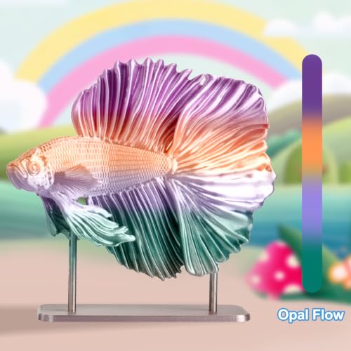 ERYONE Silk Rainbow 3D Printer PLA Filament 1.75 +/- 0.03mm, Shiny Multicolor Filament PLA Fast Color Change 1KG(2.2LBS), Opal Flow - color: Silk Rainbow Opal Flow, size: 1KG