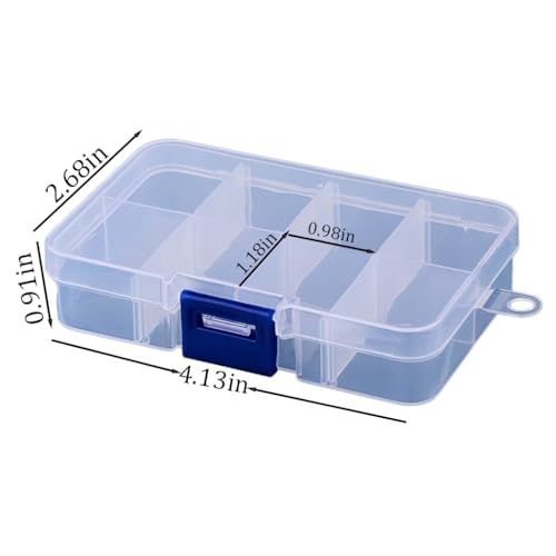 3pcs Clear Storage Small Parts Organizer Box Storage Bin With Dividers Multi Compartment for Beads Art DIY Tackle Box Organizer (8 - compartment in length) - color: 8 - compartment in length