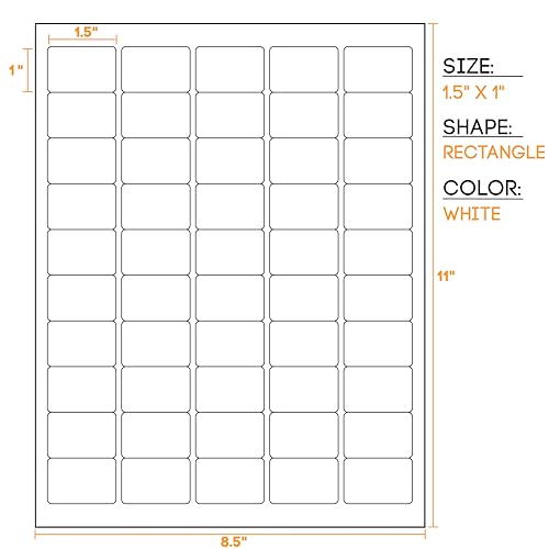 Waterproof Essential Oil Labels, 250 Rectangles, 1.5x1 Inches, Oil Proof, Highly Durable Blank Stickers - size: 250 Count (Pack of 1)