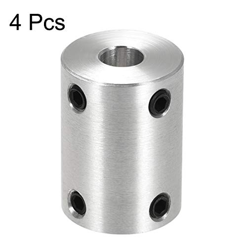 uxcell 1/4 Inch to 8mm Bore Rigid Coupling Set Screw L25XD18 Aluminum Alloy,Shaft Coupler Connector,Motor Accessories,4pcs - size: 6.35mm to 8mm