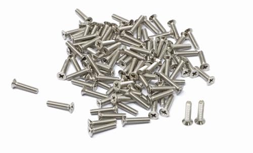 iexcell 100 Pcs M3 x 14mm Thread Pitch 0.5 mm Stainless Steel 304 Phillips Drive Flat Head Countersunk Screws Bolts Kit - size: M3 x 14mm