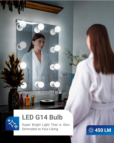 Sunco 10 Pack G14 Globe Candelabra LED Light Bulbs, E12, 5W=40W