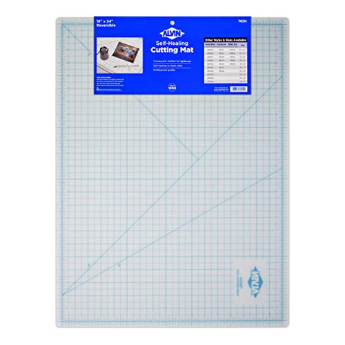 ALVIN TM Translucent Cutting Mat 18 x 24 inch | 3mm Layer with Grid on 1 Side | Light Box Compatible - Model TM2224 - size: 24"L x 18"W
