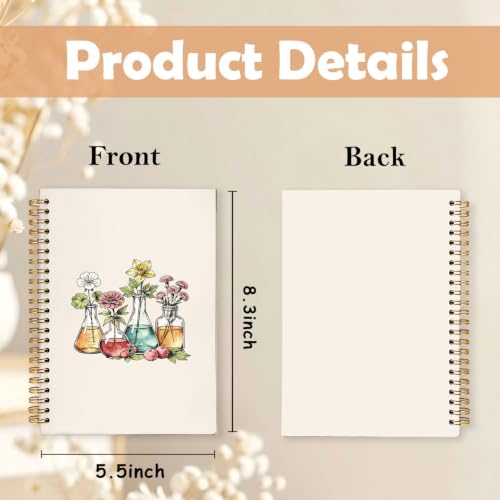 Science Teacher Spiral Notebook,Chemistry Biology Lover Gifts,A5 - color: Floral Beakers-1