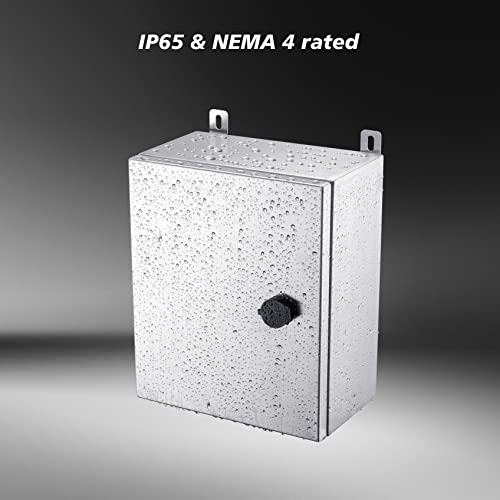 IP65 Weatherproof Stainless Steel Box Wall-Mounted Electronic Equipment Enclosure Box with Mounting Plate and Wall Bracket (12'' x 10'' x 6'')… - size: 12" x 10" x 6"