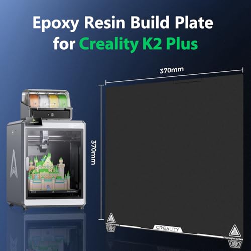 Creality K2 Plus Build Plate Epoxy Resin Coating 370x370mm Spring Steel Magnetic K2 Plus Smooth Build Plate EP Bed Plate for Creality K2 Plus - style: K2 Plus EP Plate